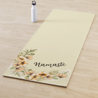 Yellow Floral Yoga Mat