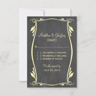 Yellow Flourish Chalkboard Response Card