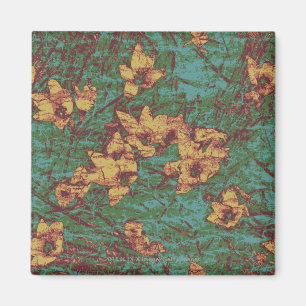 Yellow flower against leaf camouflage pattern 2 magnet