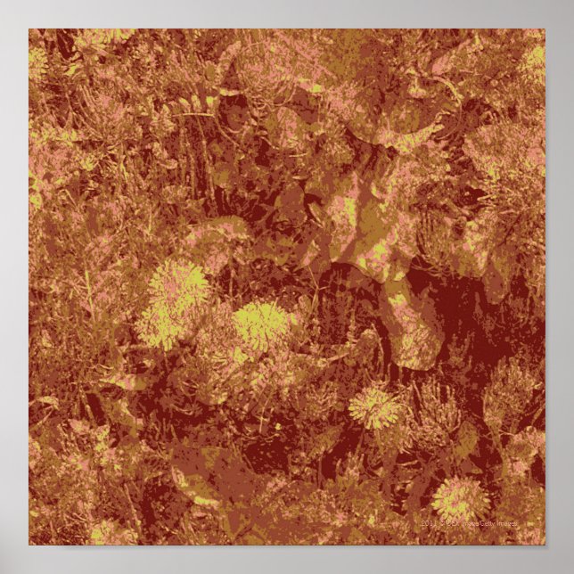 Yellow flower against leaf camouflage pattern 2 poster (Front)