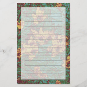 Yellow flower against leaf camouflage pattern 2 stationery