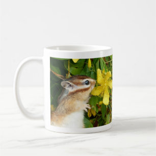 Yellow flower and Chipmunk (4) Coffee Mug