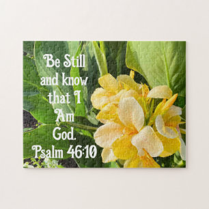 Yellow Flower Be Still And Know Psalm 46:10 Jigsaw Puzzle