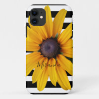 Yellow Flower Black White Stripes Name