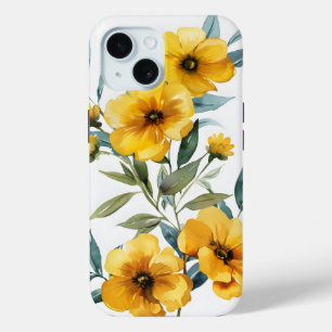 Yellow Flower Branch iPhone 15 Case
