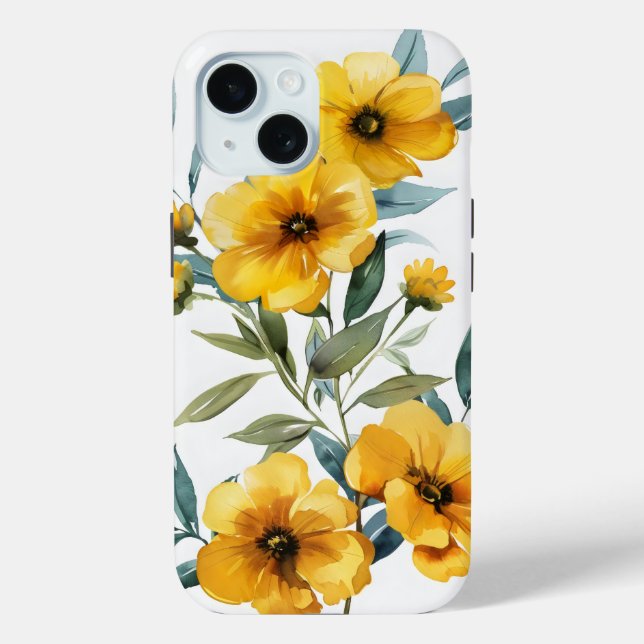 Yellow Flower Branch Case-Mate iPhone Case (Back)