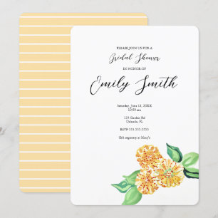 Yellow Flower Bridal Shower Invitation
