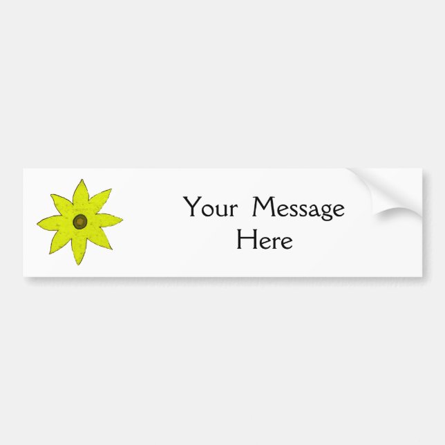 Yellow Flower Bumper Sticker (Front)