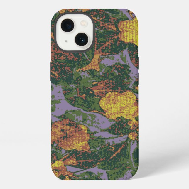Yellow flower camouflage pattern iPhone case (Back)
