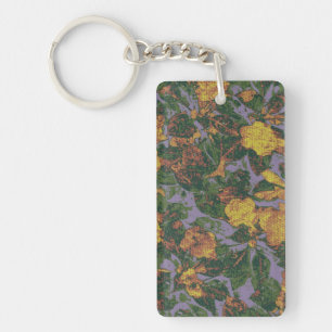 Yellow flower camouflage pattern keychain