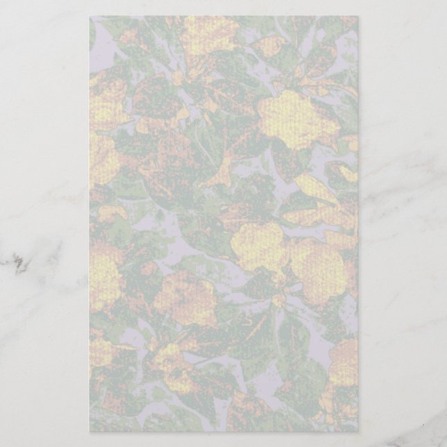 Yellow flower camouflage pattern stationery (Front)