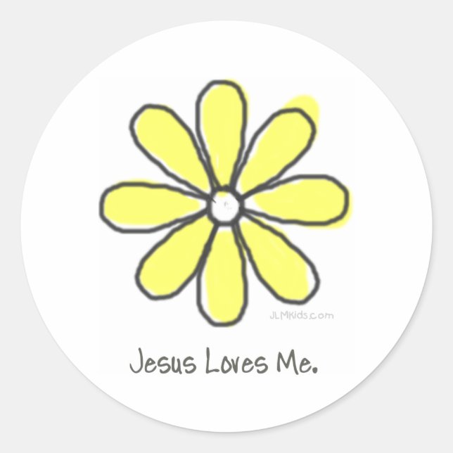 Yellow Flower Classic Round Sticker (Front)