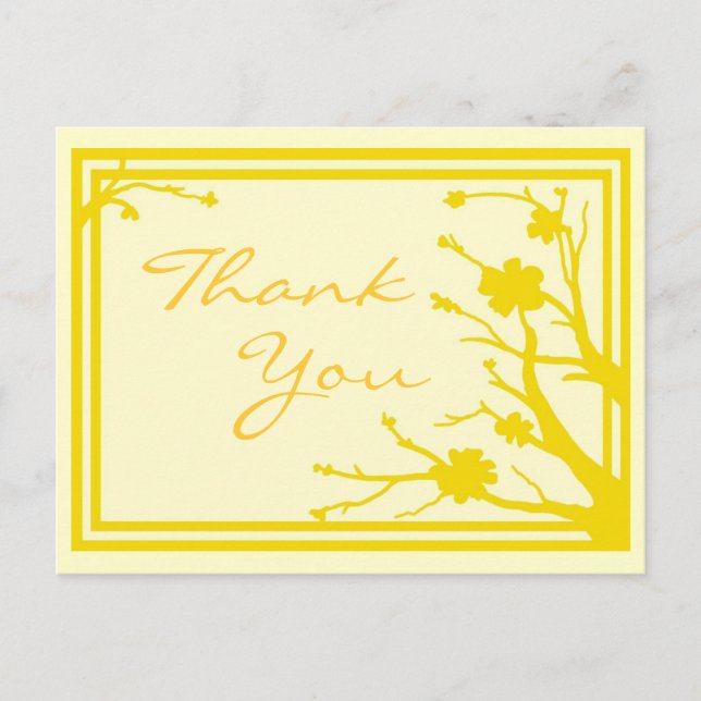 Yellow flower customizable thank you postcard (Front)
