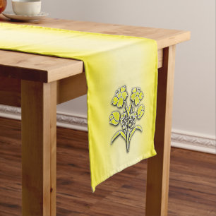 Yellow Flower  Daffodil Medium Table Runner