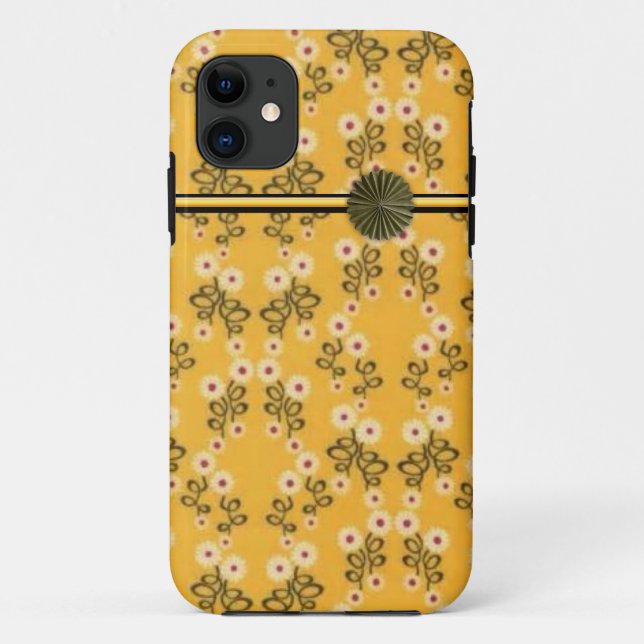 Yellow Flower Design iPhone Case (Back)