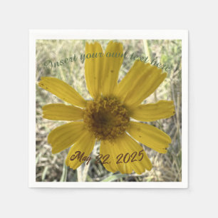 Yellow flower design napkin