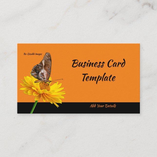 Yellow Flower Dog Wings Butterfly Business Card (Front)