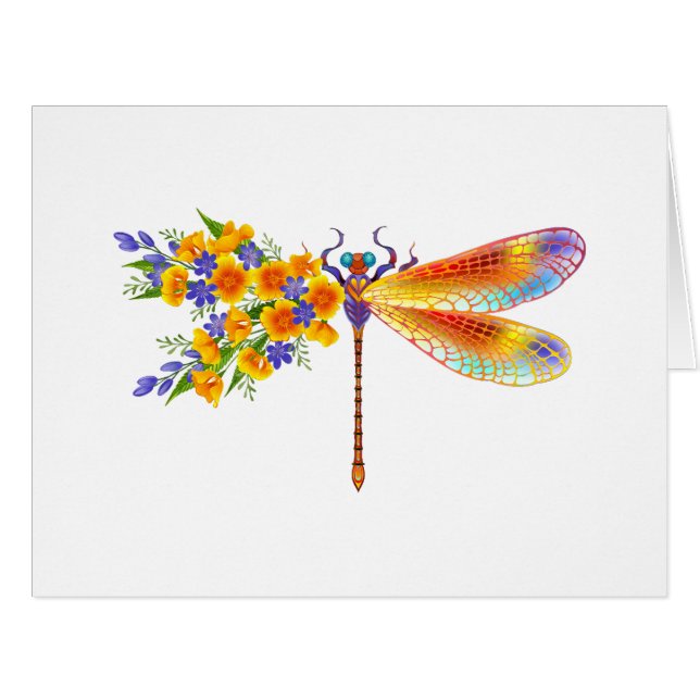 Yellow Flower Dragonfly (Front Horizontal)