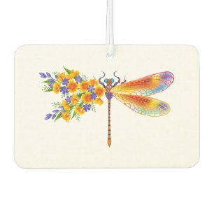 Yellow Flower Dragonfly Air Freshener