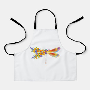 Yellow Flower Dragonfly Apron