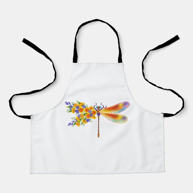 Yellow Flower Dragonfly Apron (Front)