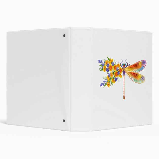 Yellow Flower Dragonfly Binder (Background)