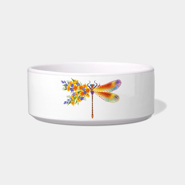 Yellow Flower Dragonfly Bowl (Front)