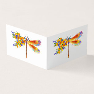 Yellow Flower Dragonfly Business Card