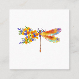 Yellow Flower Dragonfly Calling Card