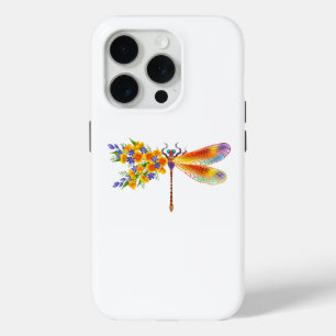 Yellow Flower Dragonfly iPhone 15 Pro Case