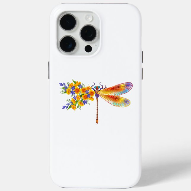 Yellow Flower Dragonfly Case-Mate iPhone Case (Back)