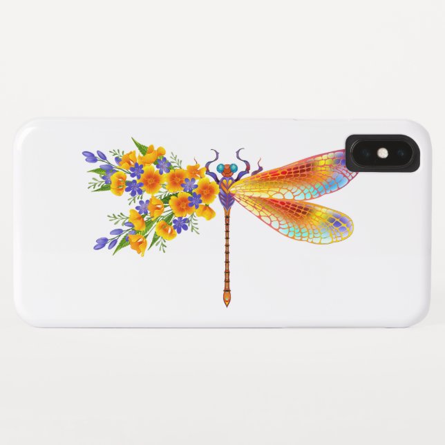Yellow Flower Dragonfly Case-Mate iPhone Case (Back (Horizontal))