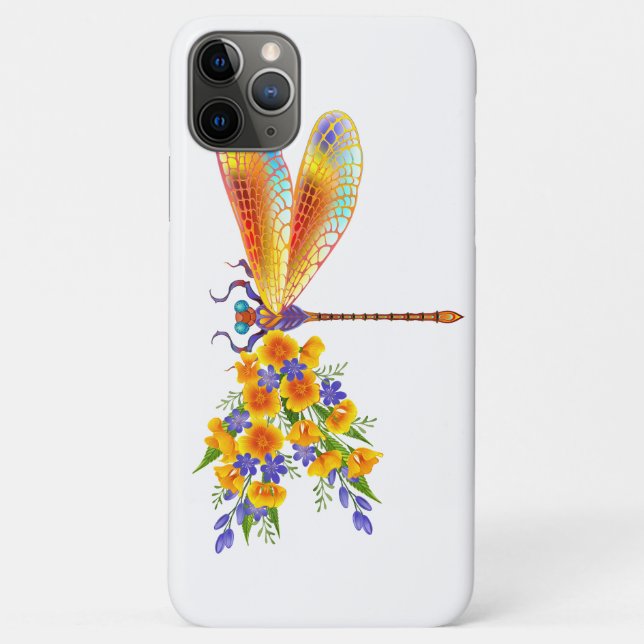 Yellow Flower Dragonfly Case-Mate iPhone Case (Back)