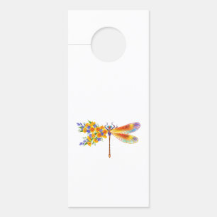 Yellow Flower Dragonfly Door Hanger