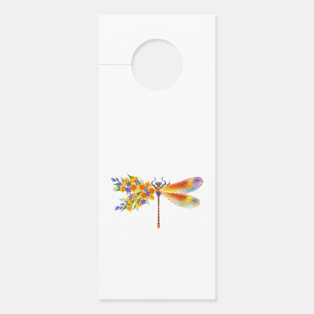 Yellow Flower Dragonfly Door Hanger (Front)
