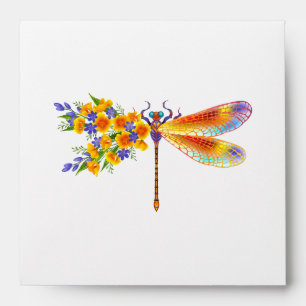 Yellow Flower Dragonfly Envelope