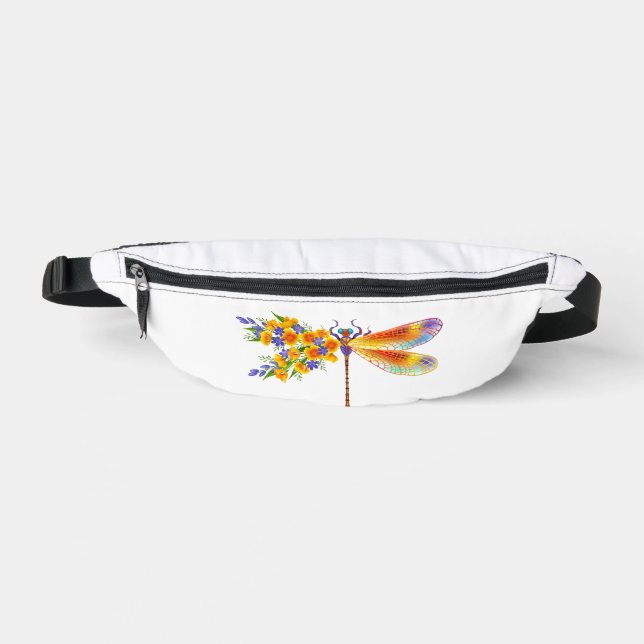 Yellow Flower Dragonfly Fanny Pack (Front)