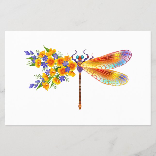 Yellow Flower Dragonfly Flyer (Front)