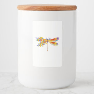 Yellow Flower Dragonfly Food Label