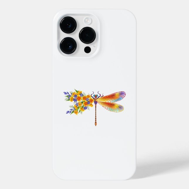 Yellow Flower Dragonfly iPhone Case (Back)