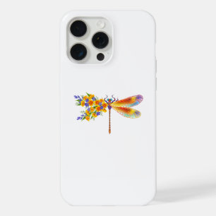 Yellow Flower Dragonfly iPhone 15 Pro Max Case