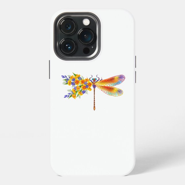 Yellow Flower Dragonfly iPhone Case (Back)