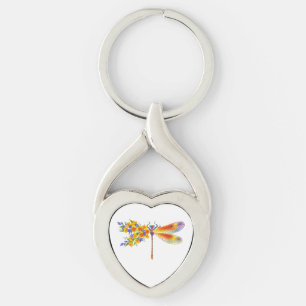 Yellow Flower Dragonfly Keychain