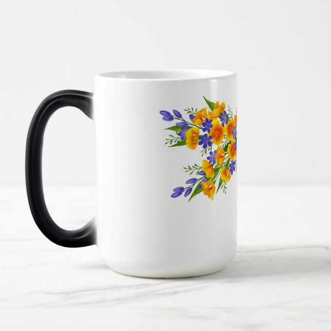 Yellow Flower Dragonfly Magic Mug (Left)