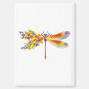 Yellow Flower Dragonfly Magnet