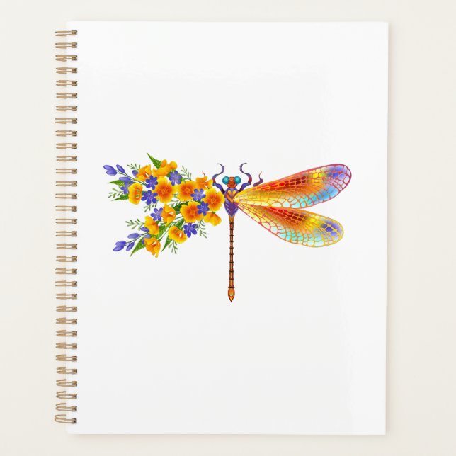 Yellow Flower Dragonfly Planner (Front)