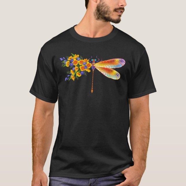 Yellow Flower Dragonfly T-Shirt (Front)