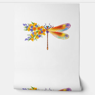 Yellow Flower Dragonfly Wallpaper