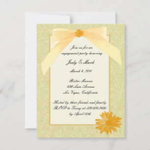 Yellow Flower Engagement Party Invitation