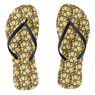 Yellow Flower Flip Flops